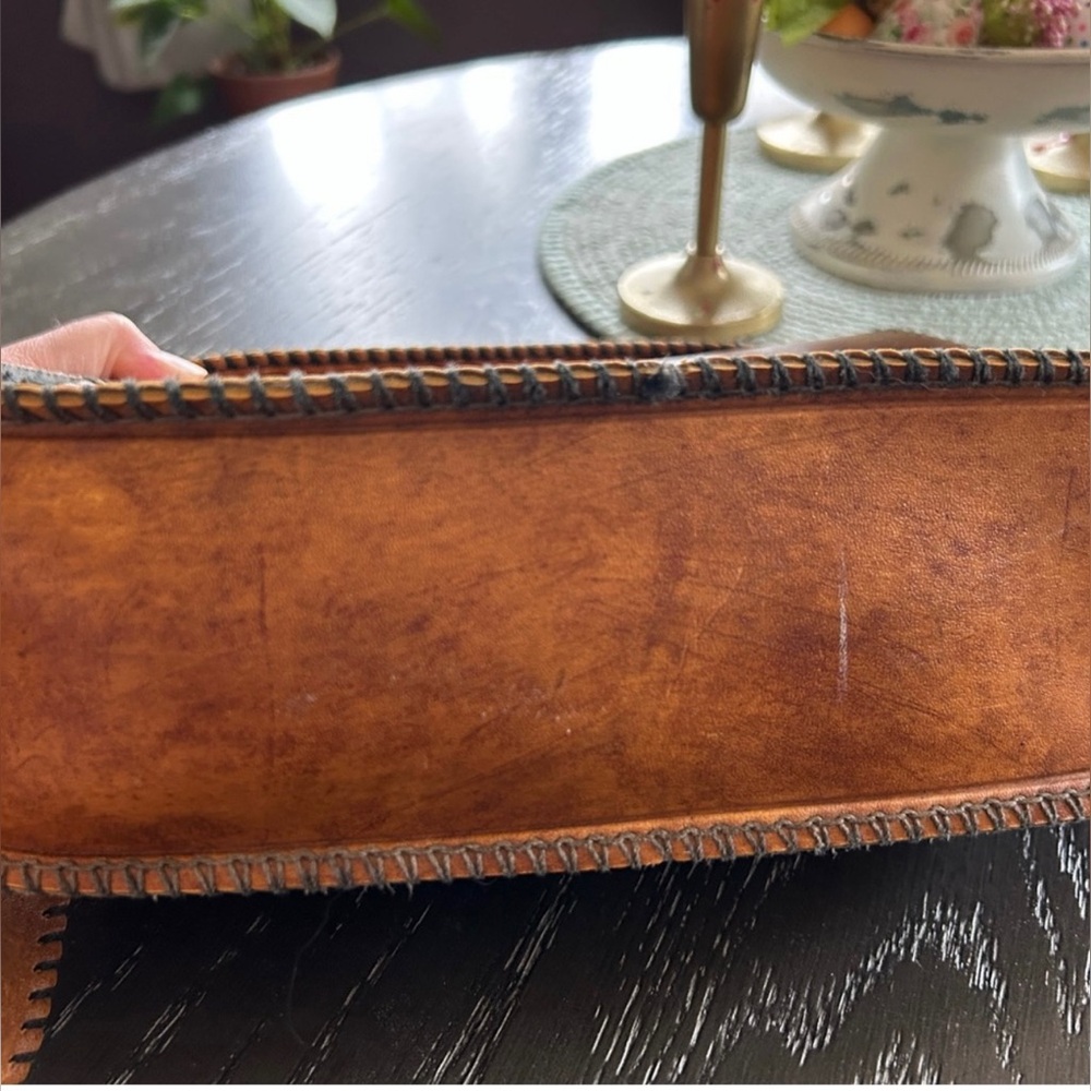 🦅🇺🇸Amazing vintage leather boho Lady Liberty beadwork purse🇺🇸🦅 - Picture 5 of 9